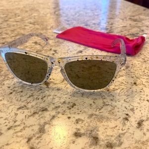 Oakley Frogskin Clear Splatter Sunglasses